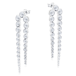 Charming CZ Circles Silver Stud Earring STS-5633